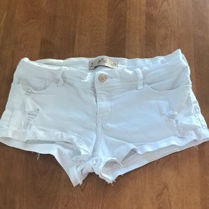 White Hollister Low Rise Shorts